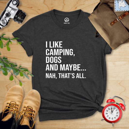 Hike Tee T-Shirt Dark Grey Heather / S I Like Camping Shirt
