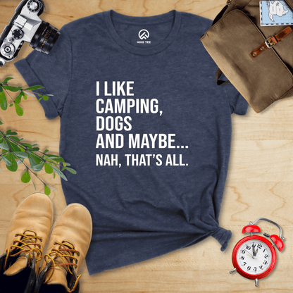 Hike Tee T-Shirt Heather Navy / S I Like Camping Shirt