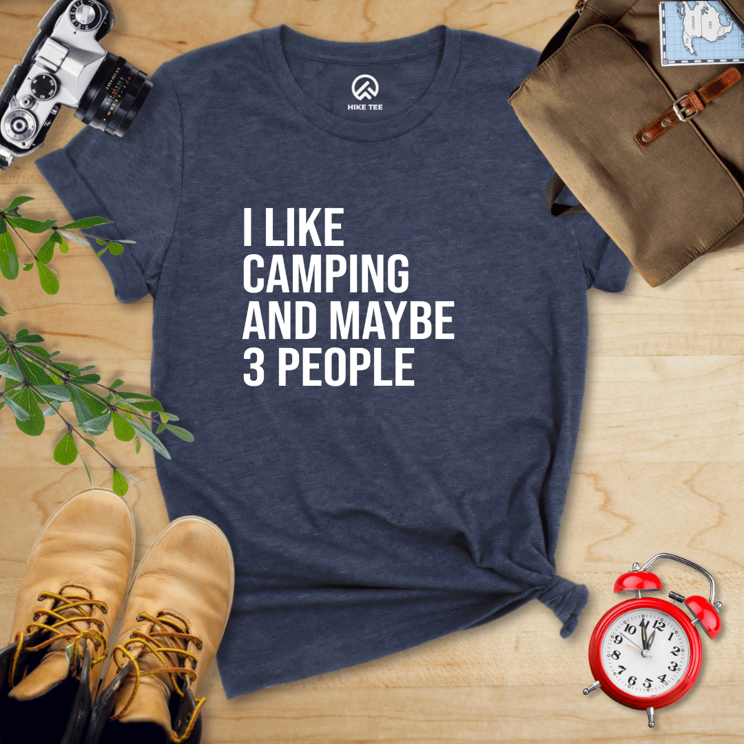 Hike Tee T-Shirt Heather Navy / S I like Camping Shirt