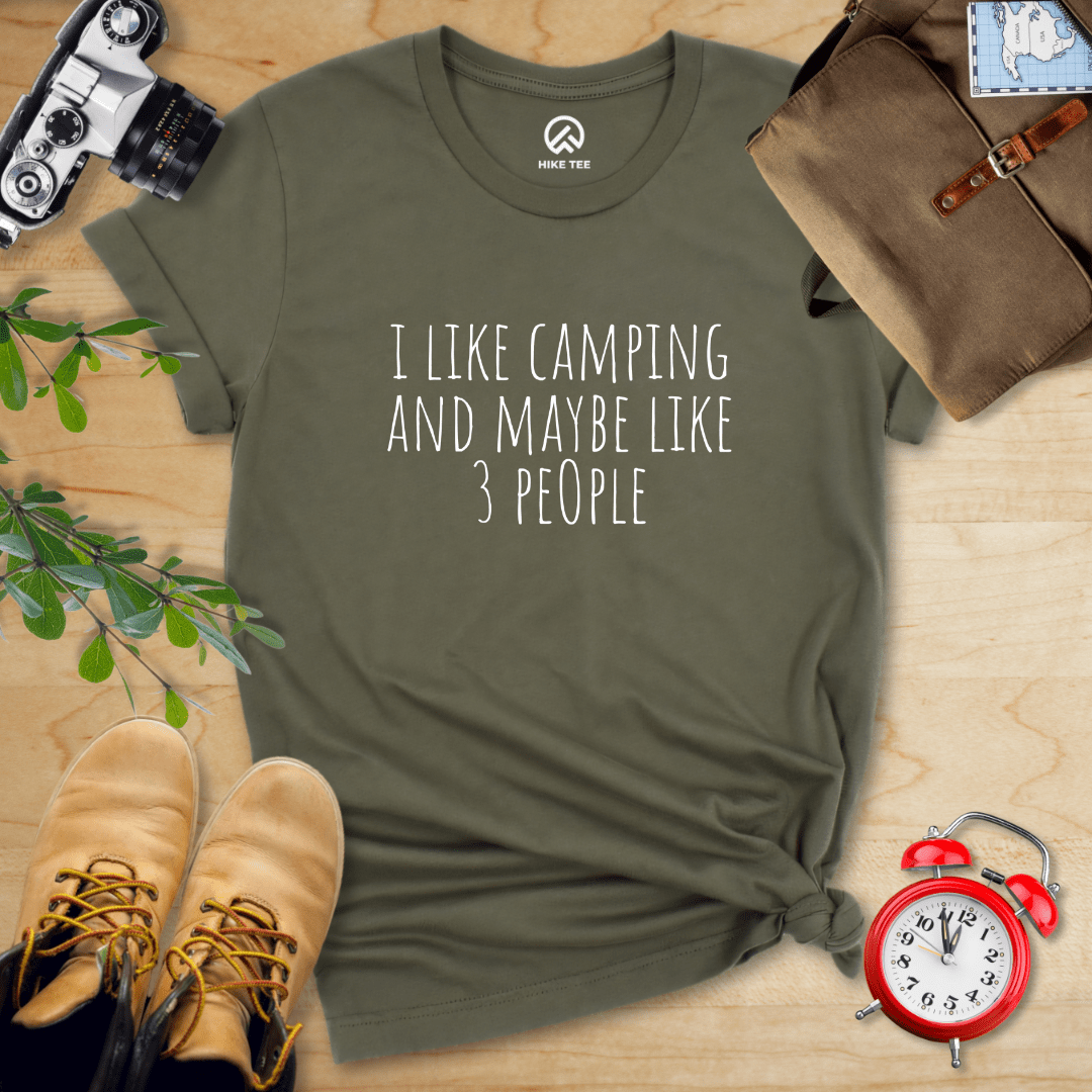 Hike Tee T-Shirt Military Green / S I Like Camping Shirt
