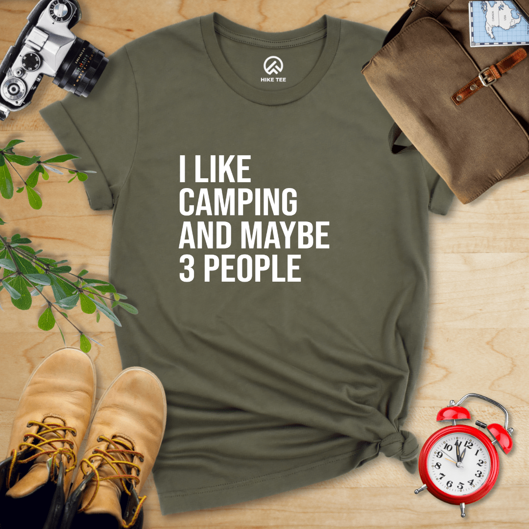 Hike Tee T-Shirt Military Green / S I like Camping Shirt