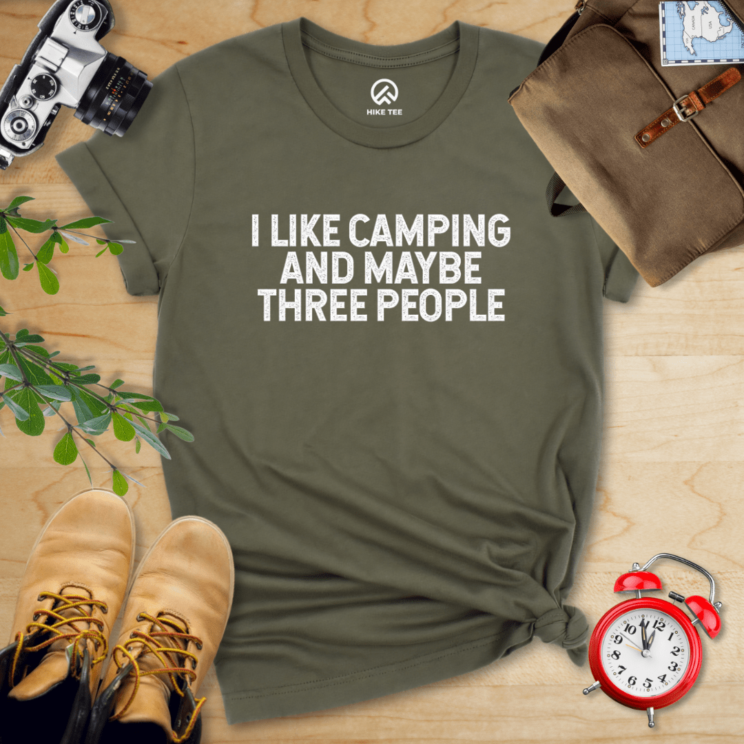 Hike Tee T-Shirt Military Green / S I like Camping Shirt