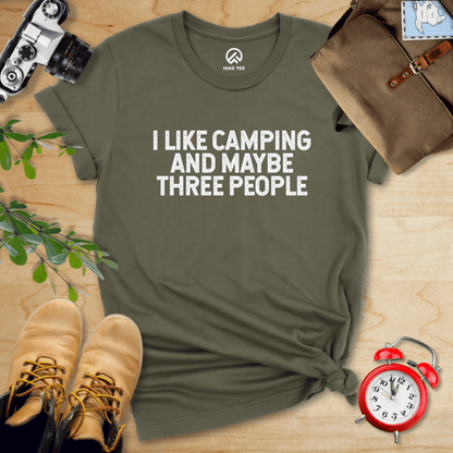 Hike Tee T-Shirt Military Green / S I like Camping Shirt