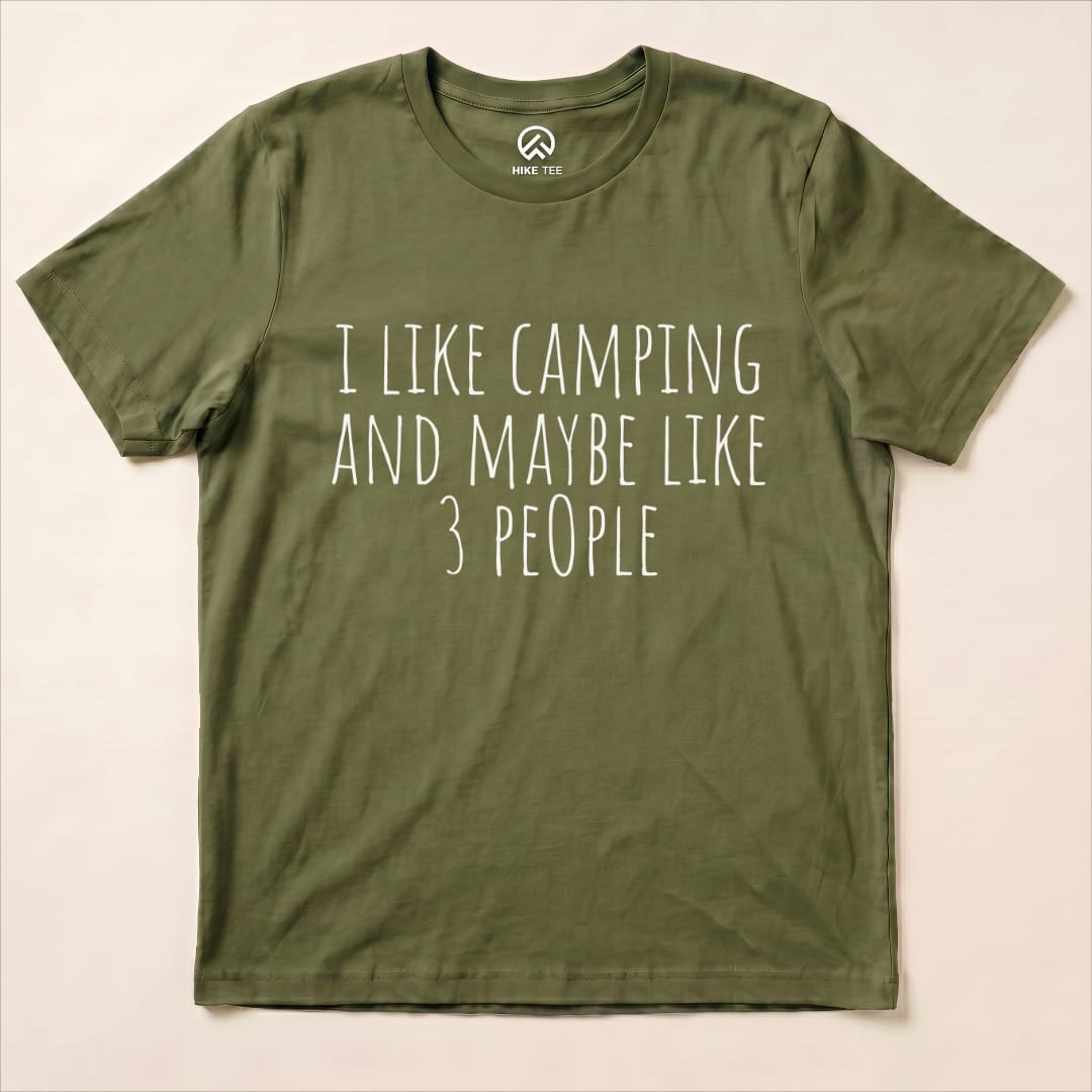I Like Camping Shirt Hike Tee T-Shirt Military Green / S
