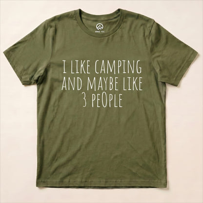 I Like Camping Shirt Hike Tee T-Shirt Military Green / S