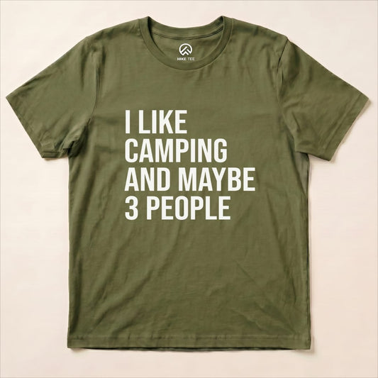 I like Camping Shirt Hike Tee T-Shirt Military Green / S