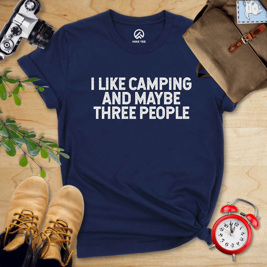 Hike Tee T-Shirt Navy / S I like Camping Shirt