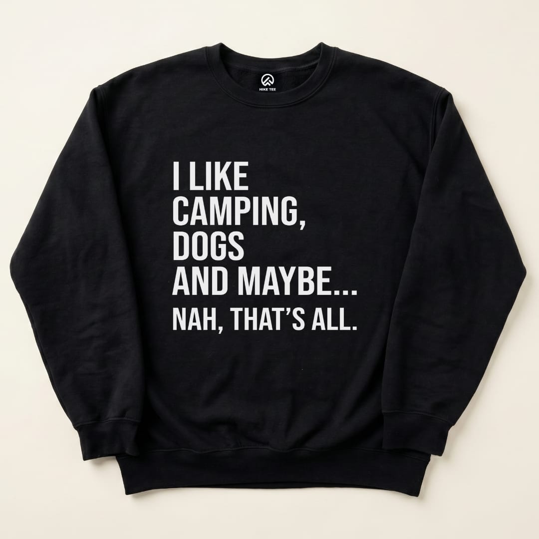 I like Camping Sweatshirt Hike Tee Sweatshirt Black / S