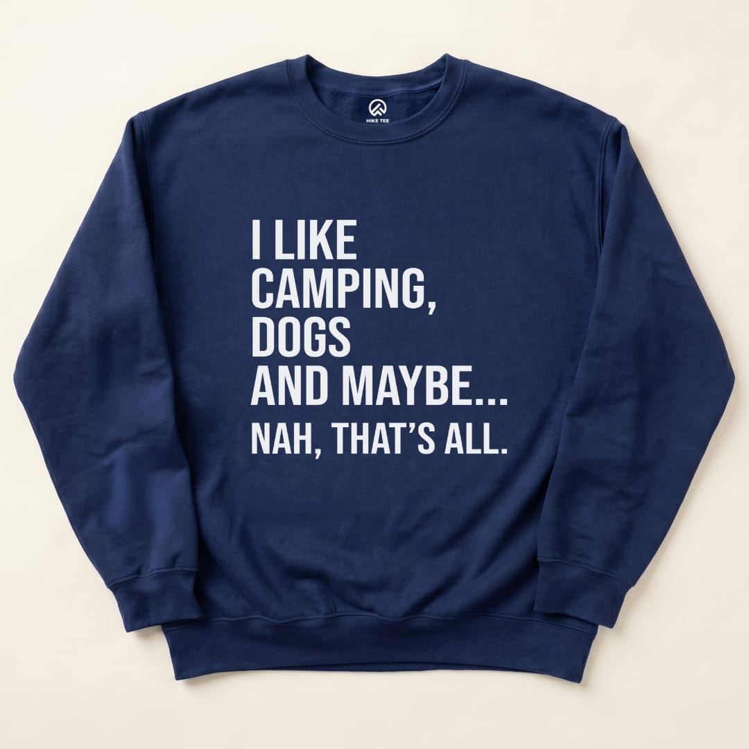 I like Camping Sweatshirt Hike Tee Sweatshirt Navy / S