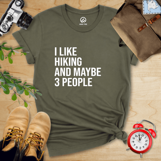 Hike Tee T-Shirt Forest / S I Like Hiking and Maybe 3 People Shirt