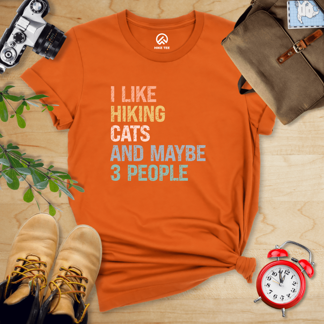 Hike Tee T-Shirt Autumn / S I like Hiking Cat Shirt