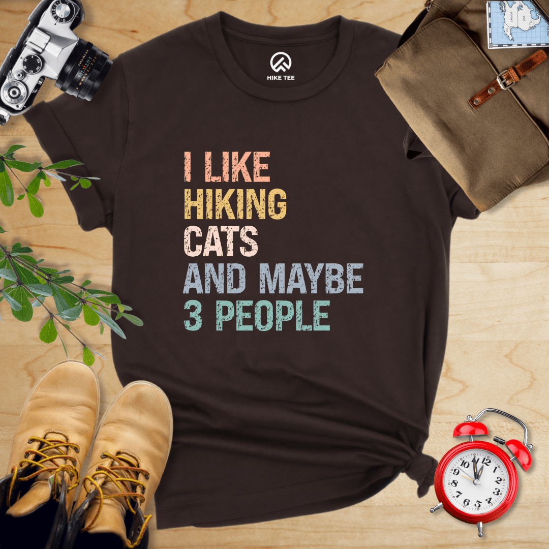 Hike Tee T-Shirt Brown / S I like Hiking Cat Shirt