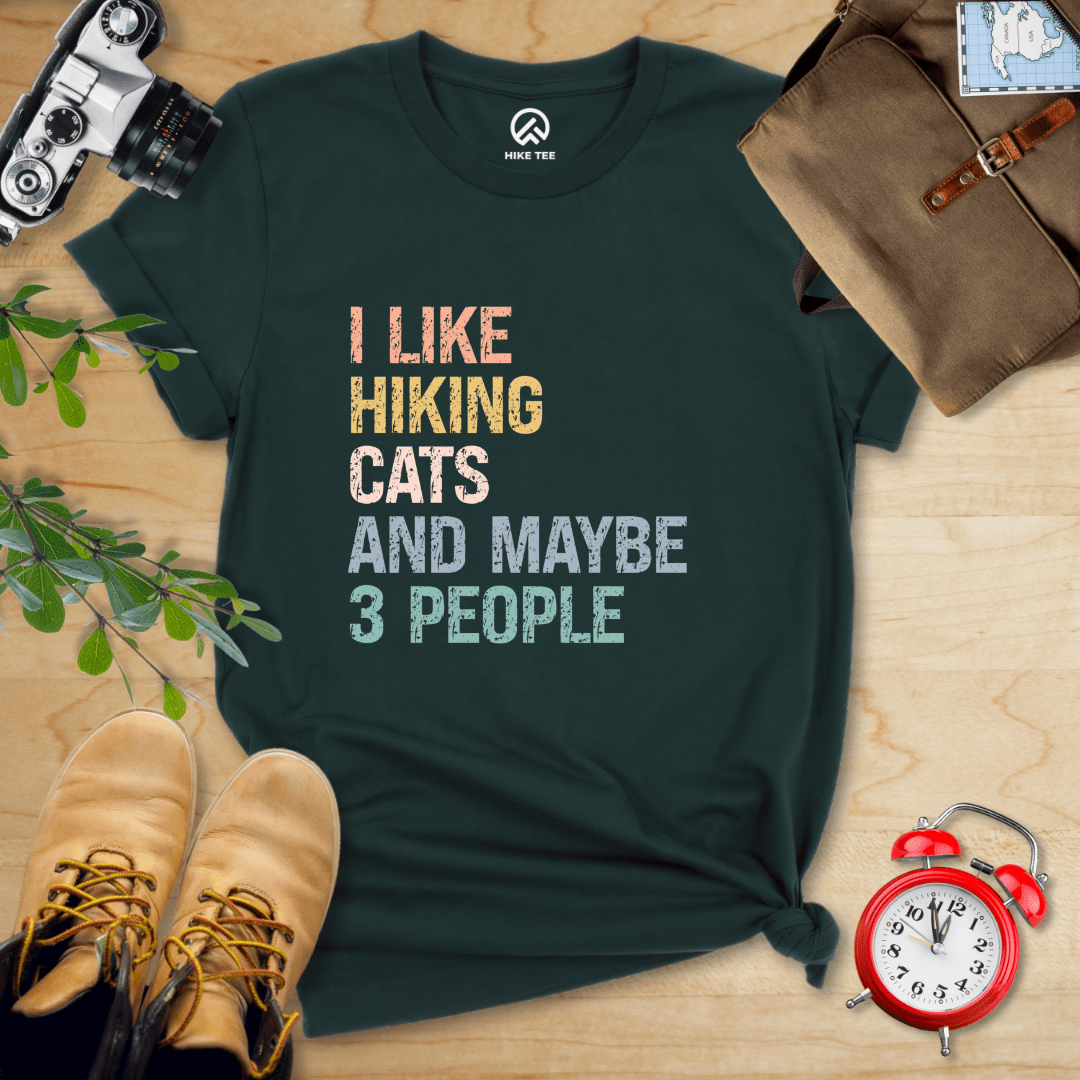 Hike Tee T-Shirt Forest / S I like Hiking Cat Shirt