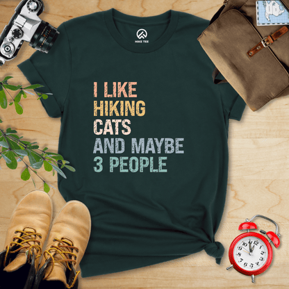 Hike Tee T-Shirt Forest / S I like Hiking Cat Shirt
