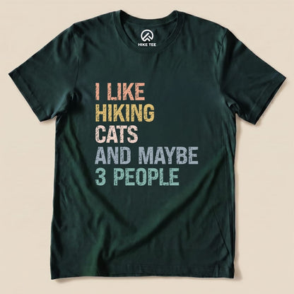 I like Hiking Cat Shirt Hike Tee T-Shirt Forest / S