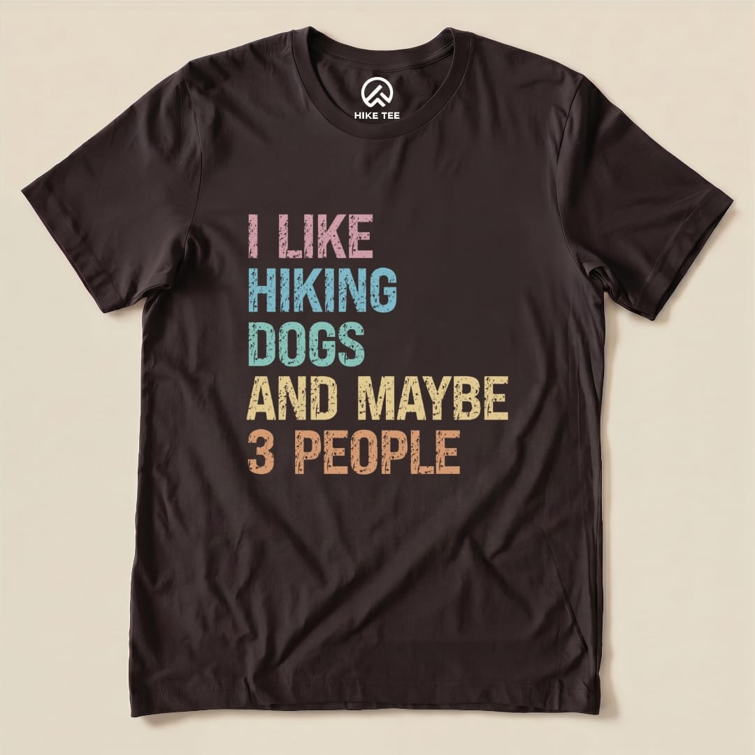 I Like Hiking Dogs Shirt Hike Tee T-Shirt Brown / S