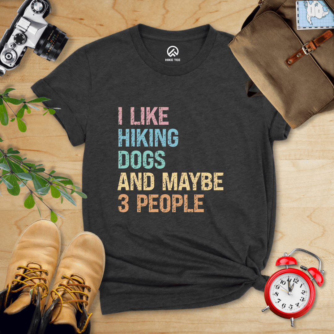Hike Tee T-Shirt Dark Grey Heather / S I Like Hiking Dogs Shirt