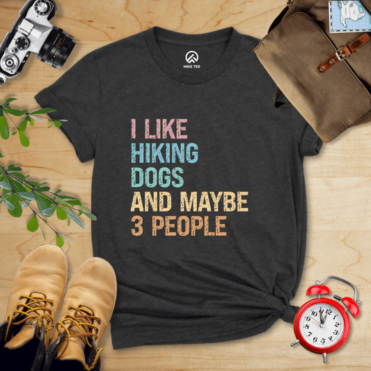 Hike Tee T-Shirt Dark Grey Heather / S I Like Hiking Dogs Shirt