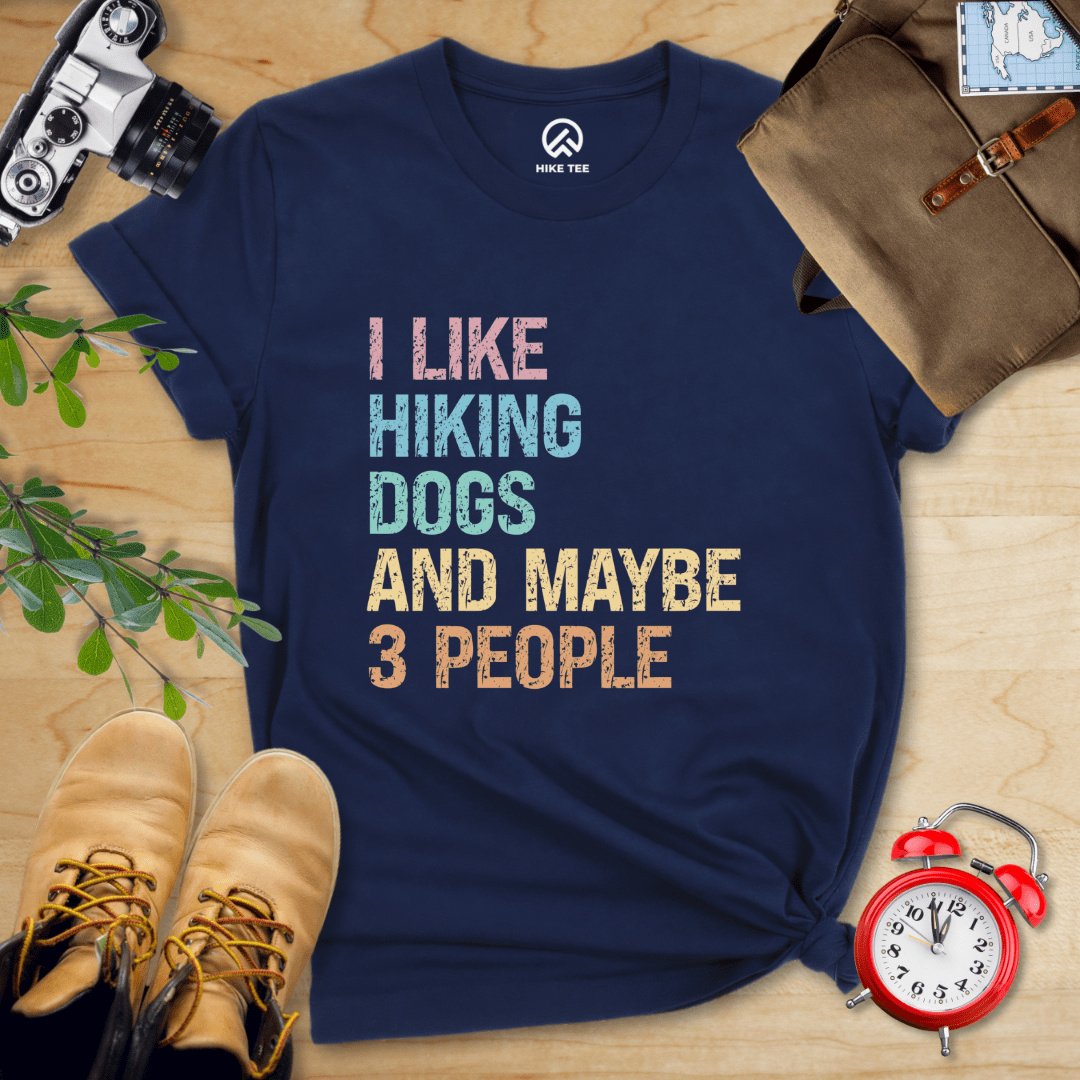 Hike Tee T-Shirt Navy / S I Like Hiking Dogs Shirt