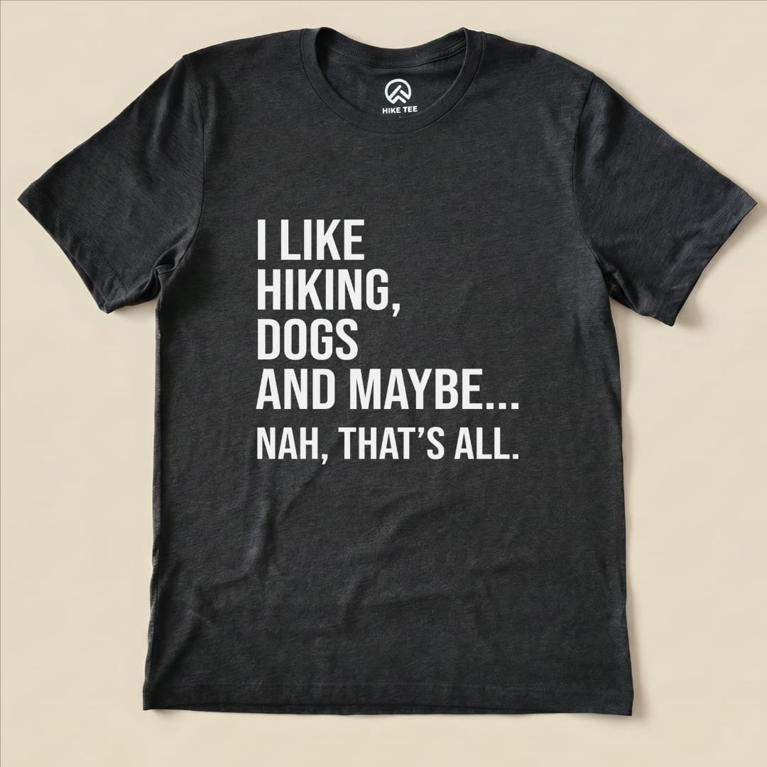 I Like Hiking Shirt Hike Tee T-Shirt Dark Grey Heather / S
