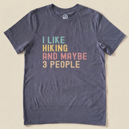 I Like Hiking Shirt Hike Tee T-Shirt Heather Navy / S