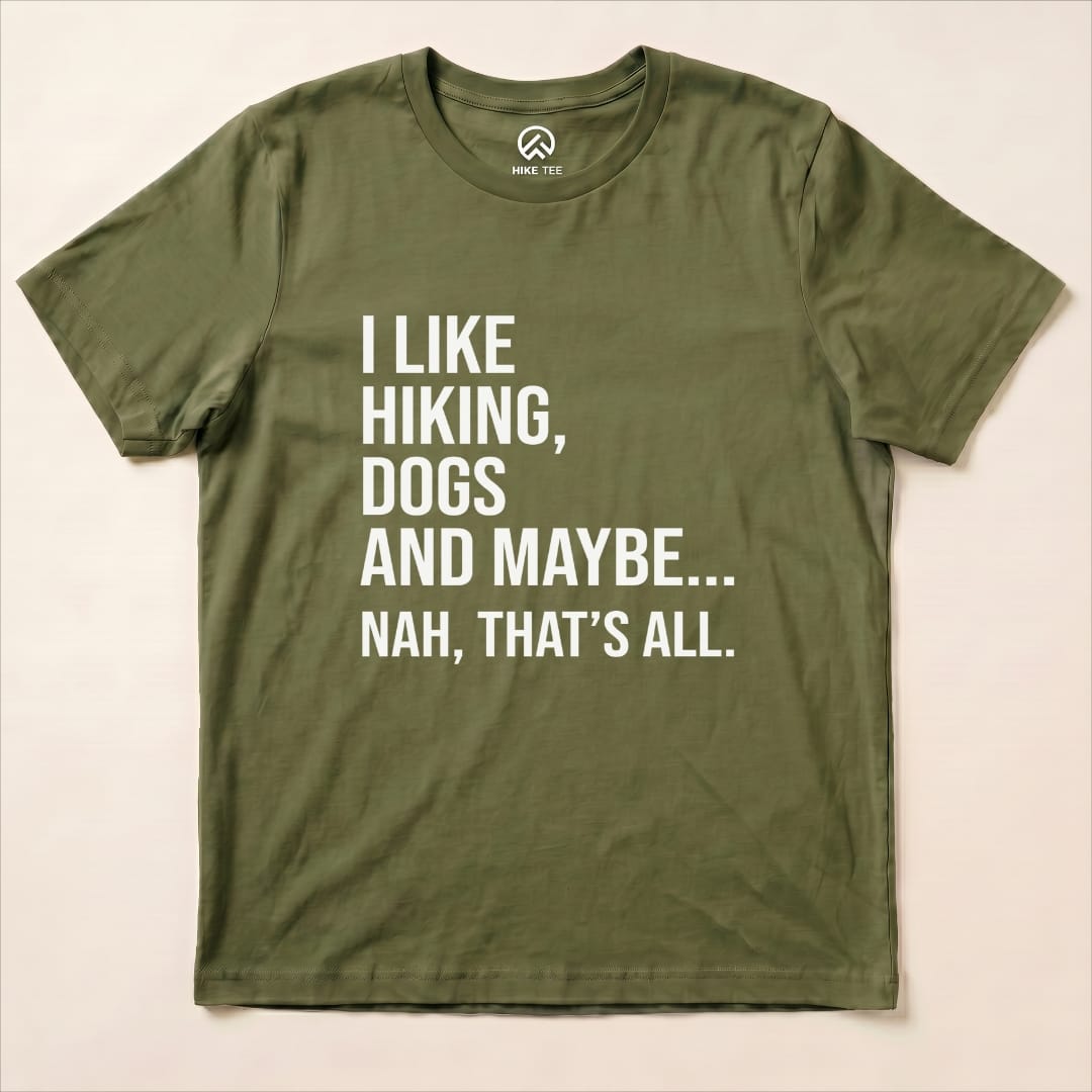 I Like Hiking Shirt Hike Tee T-Shirt Military Green / S