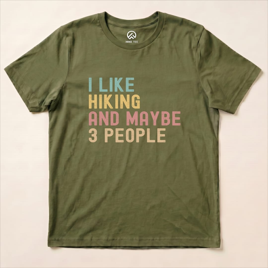 I Like Hiking Shirt Hike Tee T-Shirt Military Green / S