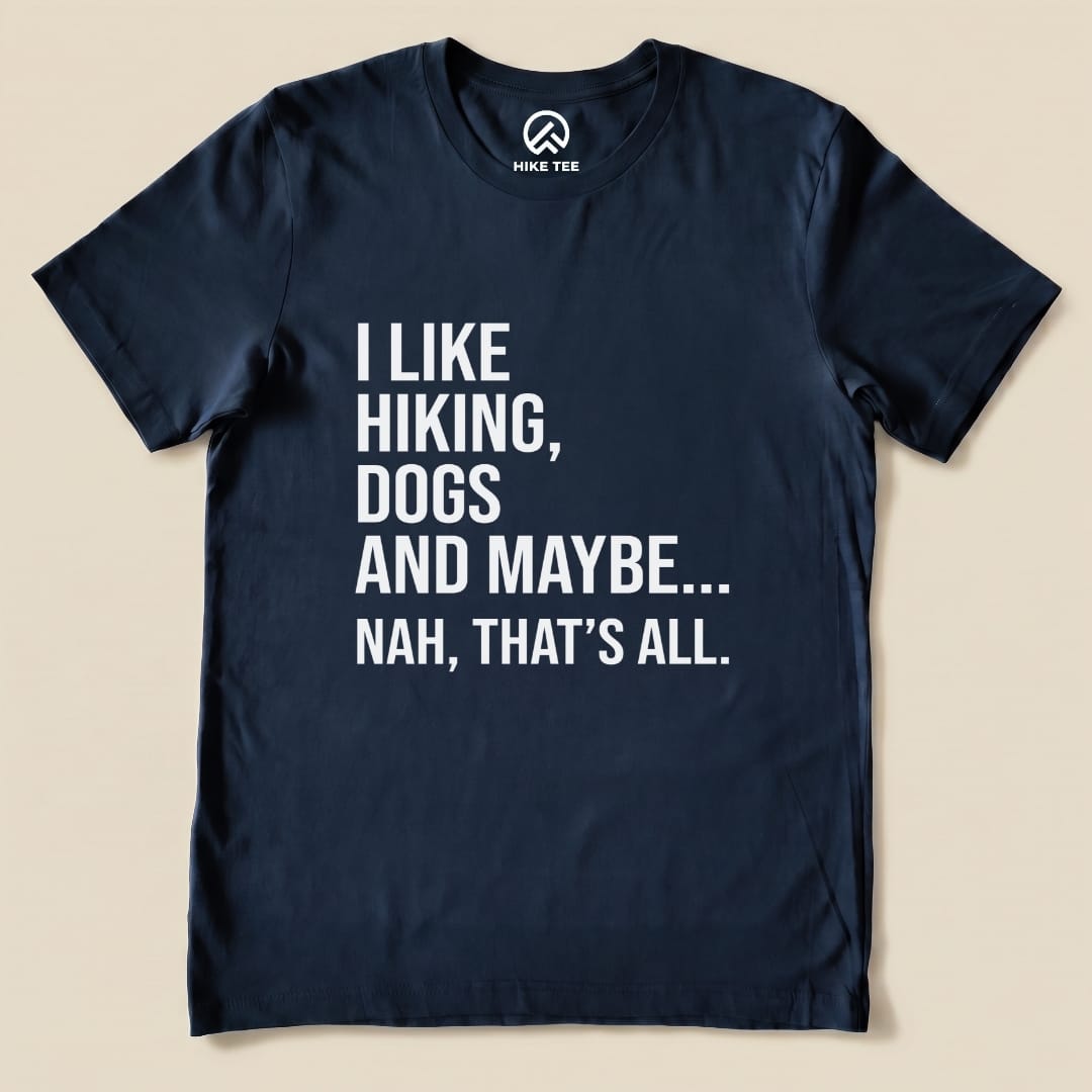 I Like Hiking Shirt Hike Tee T-Shirt Navy / S