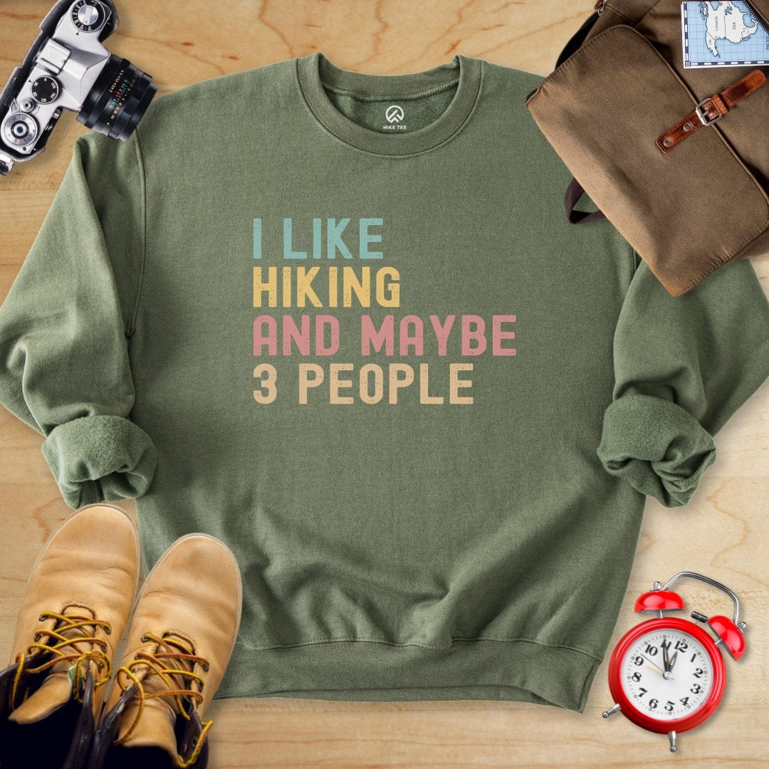 Hike Tee Sweatshirt Military Green / S I like Hiking Sweatshirt