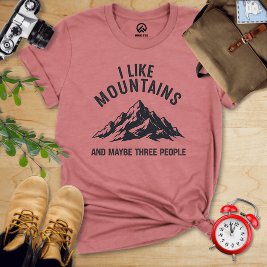 Hike Tee T-Shirt Heather Mauve / S I Like Mountains Shirt
