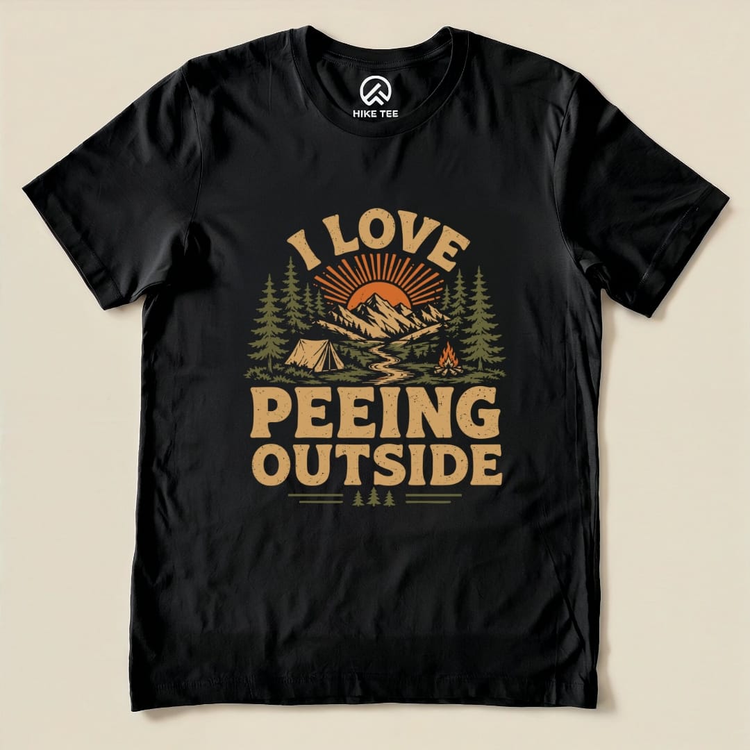 I Like Peeing Outside Shirt Hike Tee T-Shirt Black / S