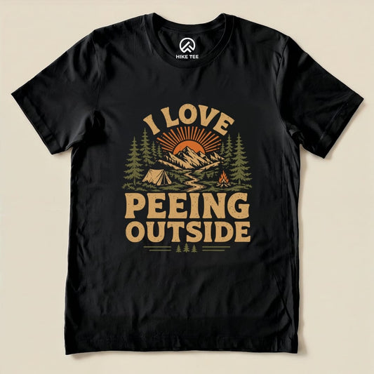 I Like Peeing Outside Shirt Hike Tee T-Shirt Black / S