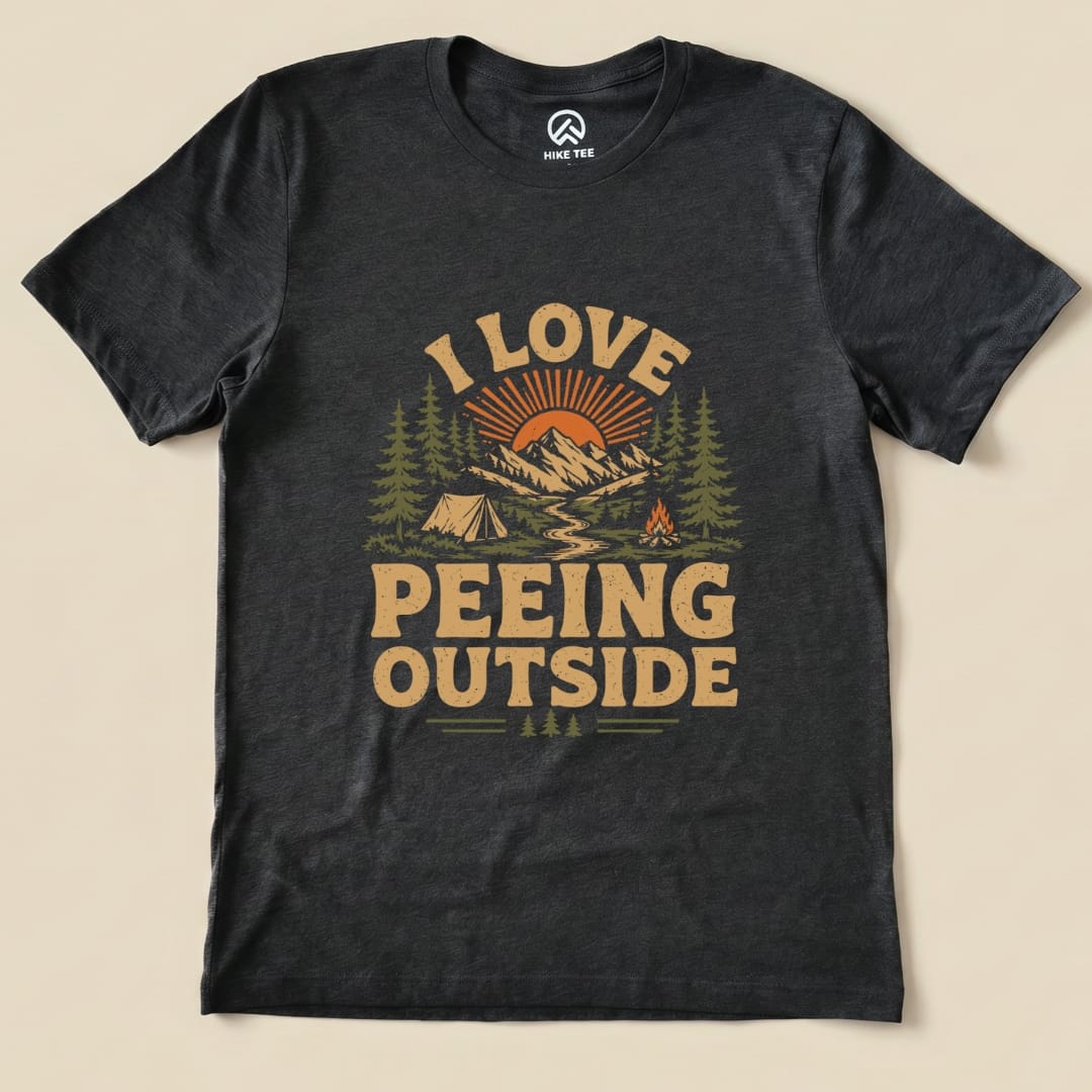 I Like Peeing Outside Shirt Hike Tee T-Shirt Dark Grey Heather / S