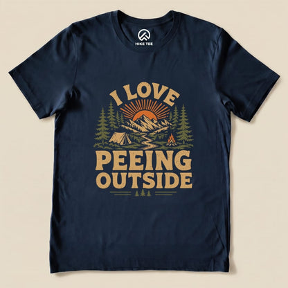 I Like Peeing Outside Shirt Hike Tee T-Shirt Navy / S