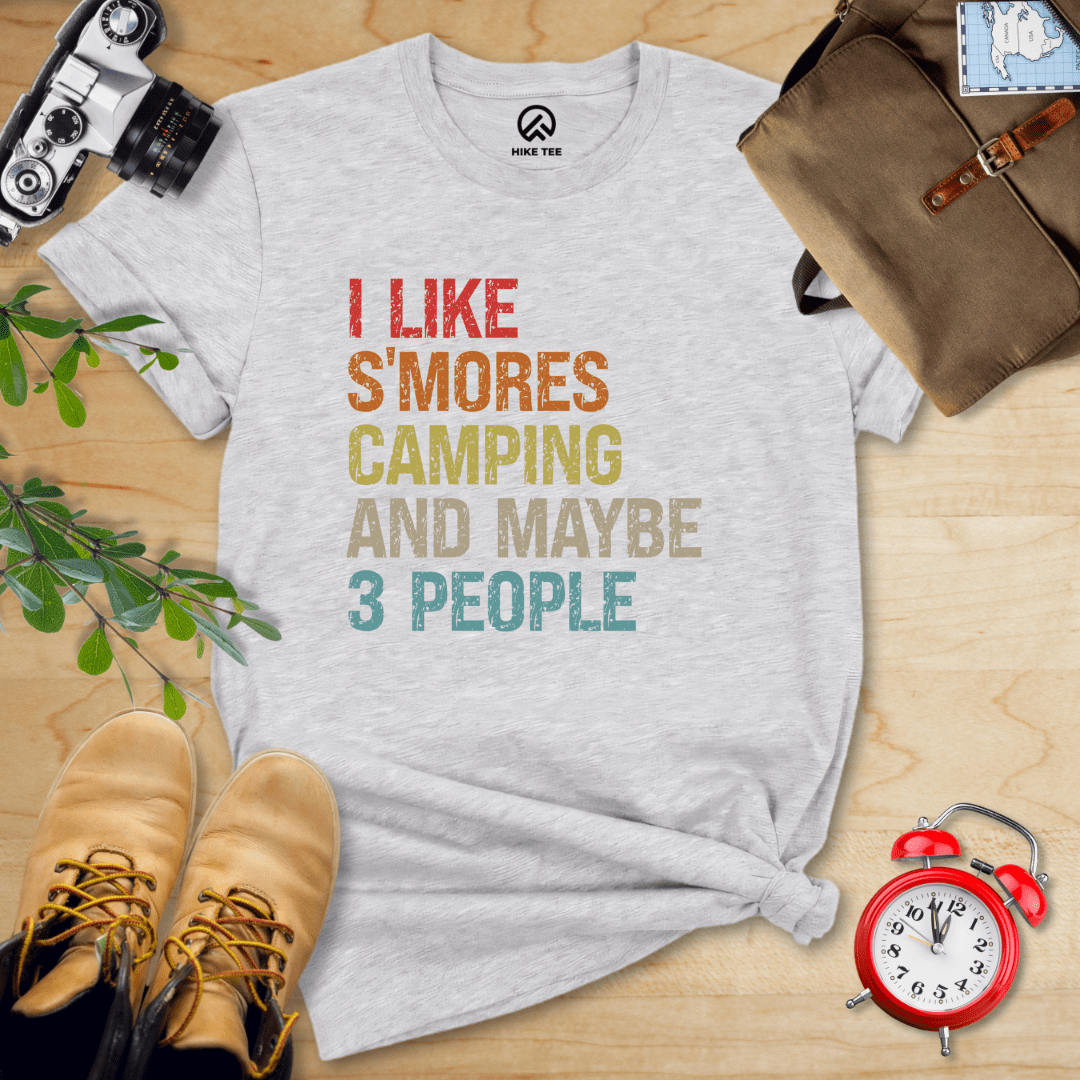 Hike Tee T-Shirt Athletic Heather / S I like S'mores Camping Shirt