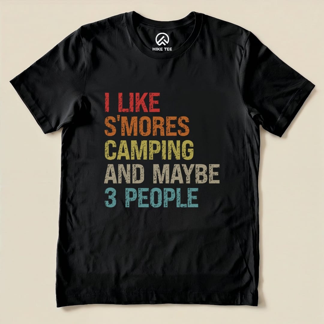 Hike Tee T-Shirt Black / S I like S'mores Camping Shirt