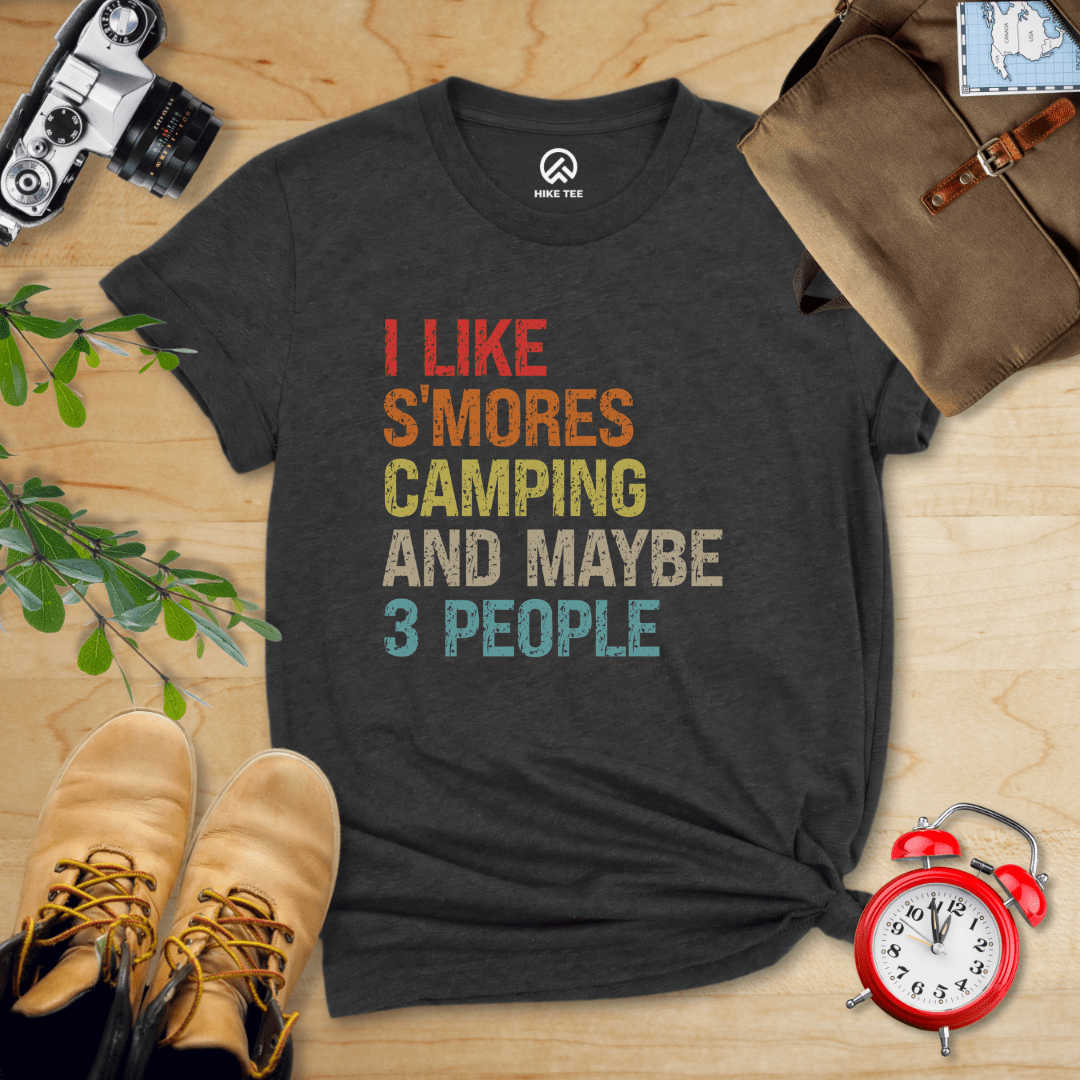 Hike Tee T-Shirt Dark Grey Heather / S I like S'mores Camping Shirt