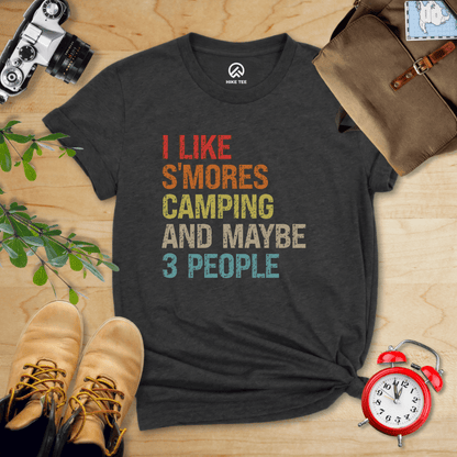 Hike Tee T-Shirt Dark Grey Heather / S I like S'mores Camping Shirt
