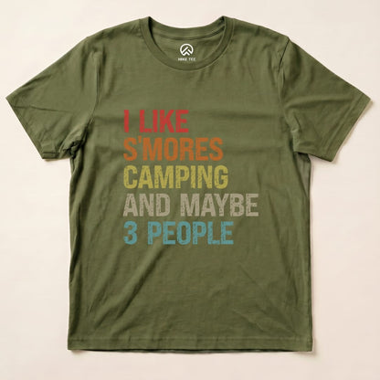 Hike Tee T-Shirt Military Green / S I like S'mores Camping Shirt