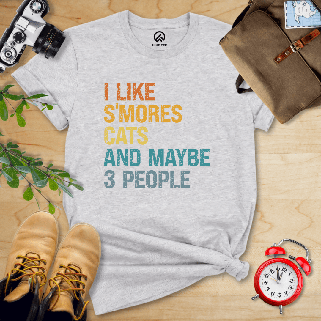 Hike Tee T-Shirt Athletic Heather / S I Like S'mores Cats Shirt