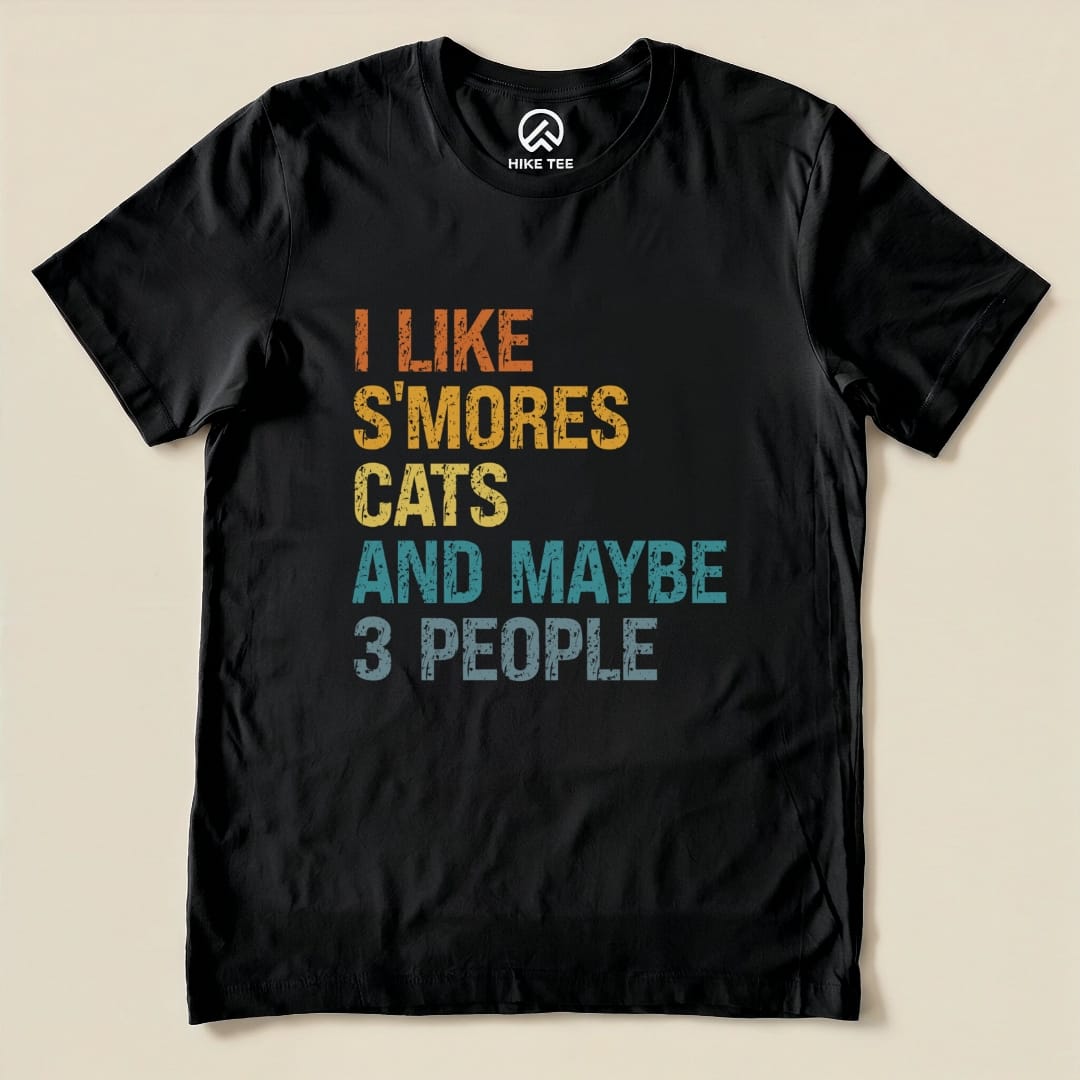 Hike Tee T-Shirt Black / S I Like S'mores Cats Shirt