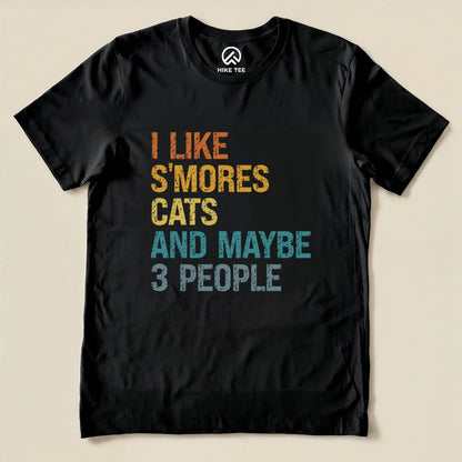 Hike Tee T-Shirt Black / S I Like S'mores Cats Shirt