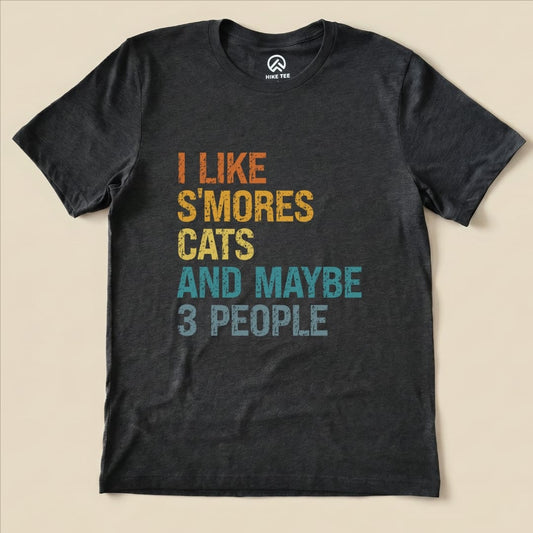Hike Tee T-Shirt Dark Grey Heather / S I Like S'mores Cats Shirt