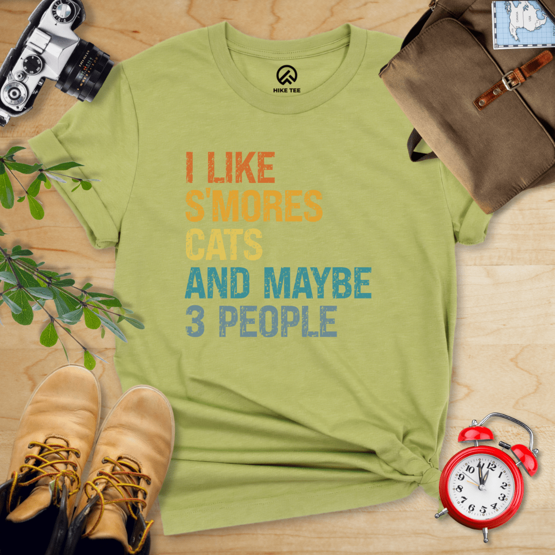 Hike Tee T-Shirt Heather Green / S I Like S'mores Cats Shirt