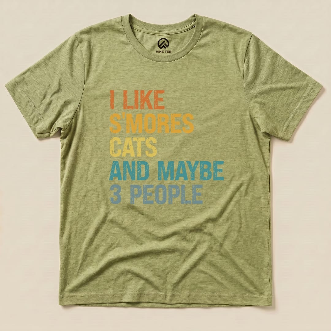 Hike Tee T-Shirt Heather Green / S I Like S'mores Cats Shirt