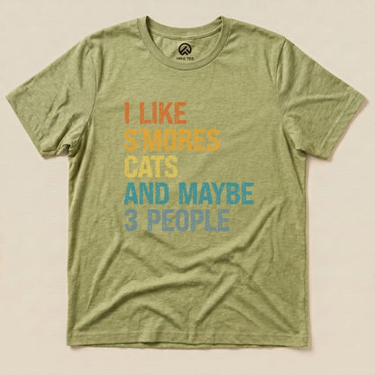 Hike Tee T-Shirt Heather Green / S I Like S'mores Cats Shirt