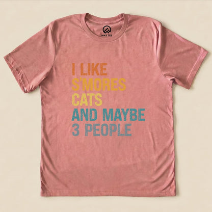 Hike Tee T-Shirt Heather Mauve / S I Like S'mores Cats Shirt