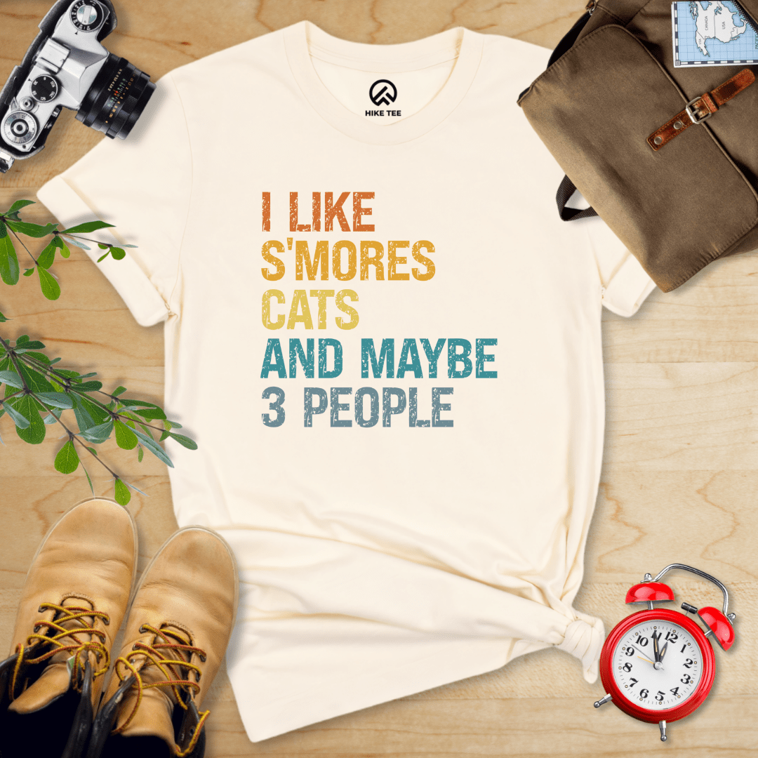 Hike Tee T-Shirt Natural / S I Like S'mores Cats Shirt