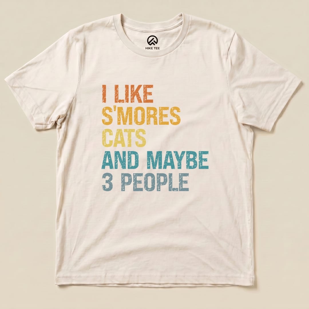 Hike Tee T-Shirt Natural / S I Like S'mores Cats Shirt