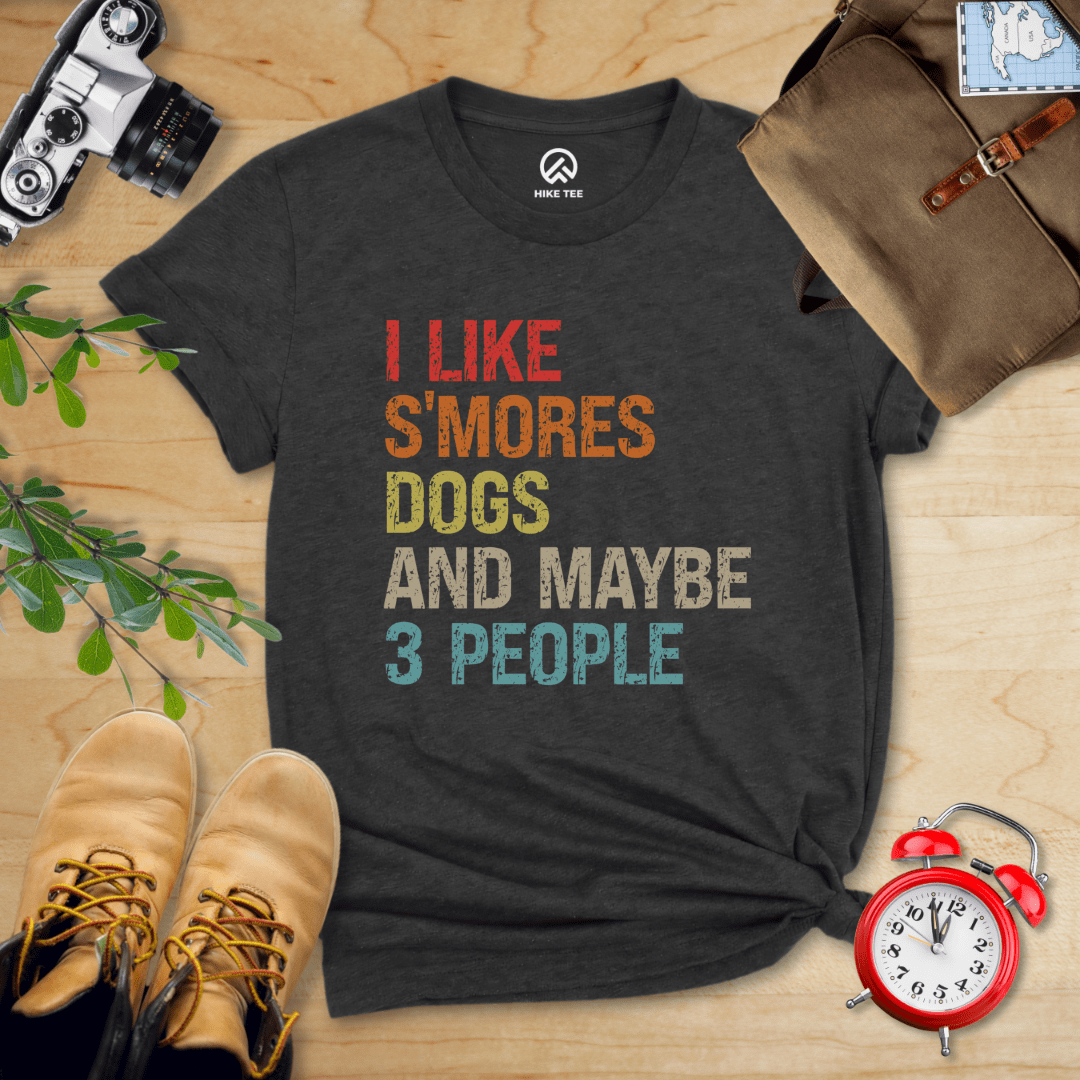 Hike Tee T-Shirt Dark Grey Heather / S I Like S'mores Dogs Shirt